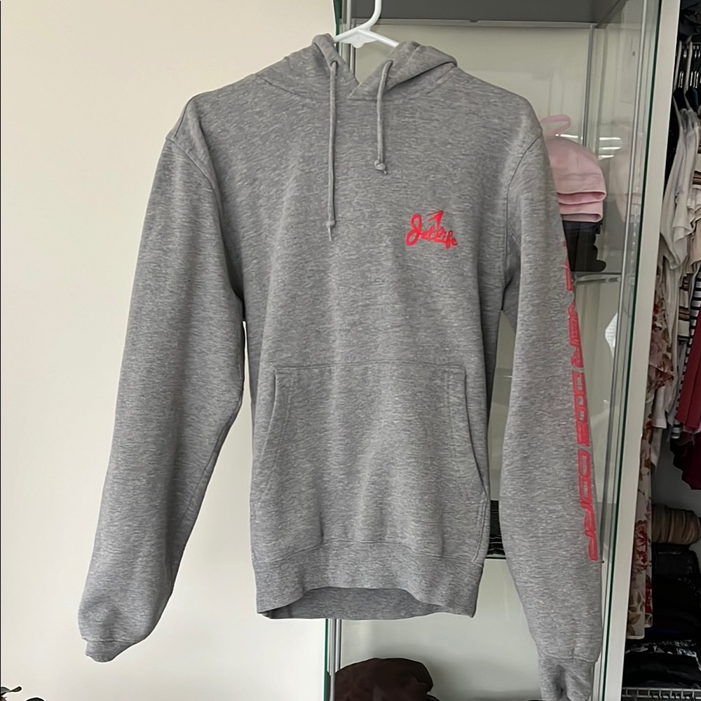 Jetlife gray and red logo hoodie size S